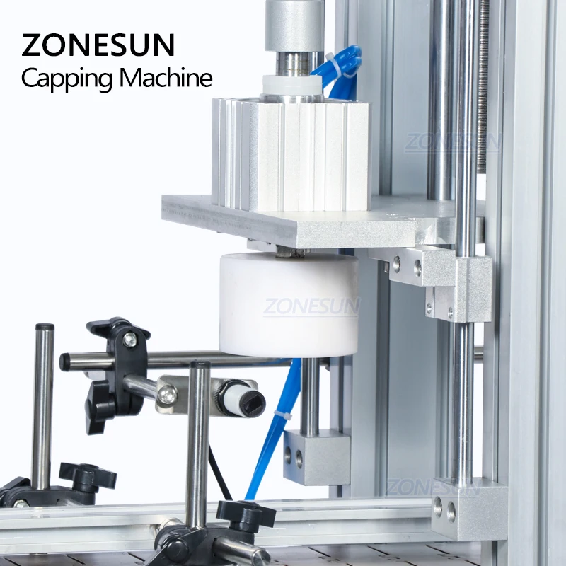  ZONESUN пневматическая настольная полуавтоматическая пресс-машина для стеклянных бутылок и крышек машина закупорки пластиковых