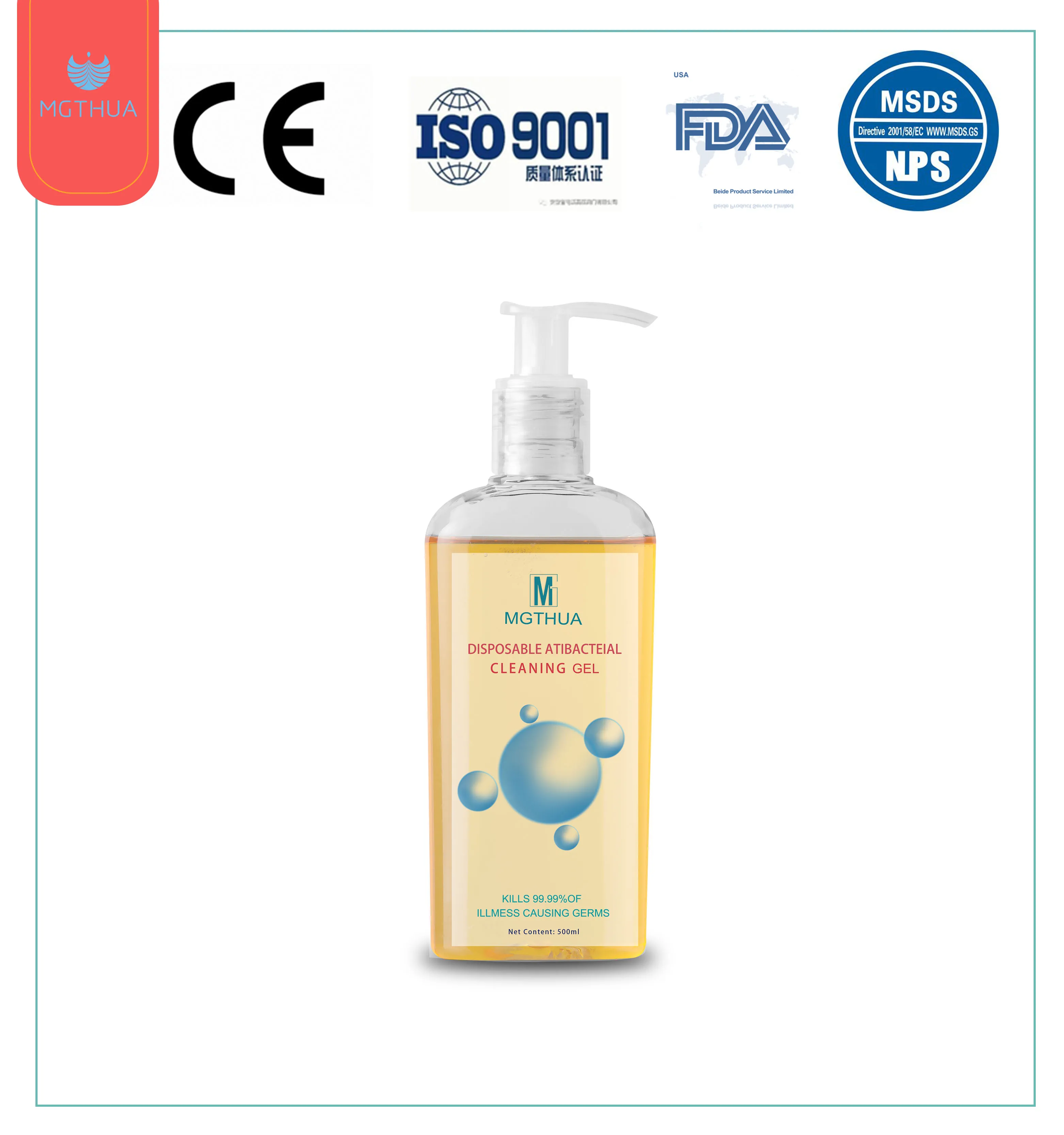 500ml China Manufacturer Wholesale Label Hotel Home Liquid Antibacterial Kids Instant Hand Sanitiser 75% Alcohol