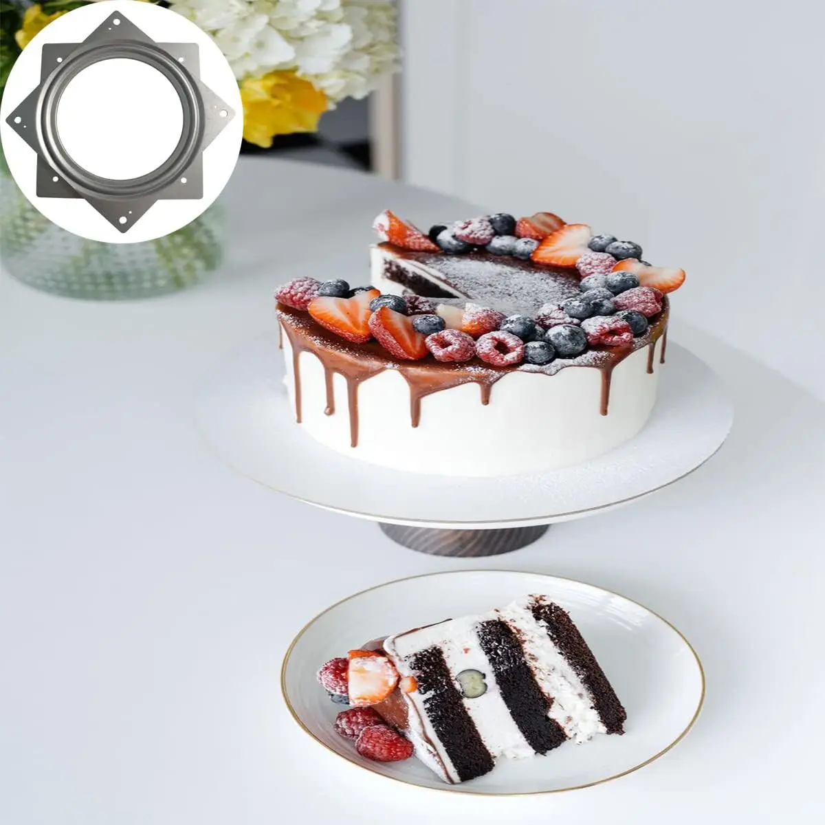 New Heavy Duty Swivel Plate Alloy Steel Square Lazy Susan Mechanism Turntable Hardware 360 Degree Rotation Lazy Susan Bearing