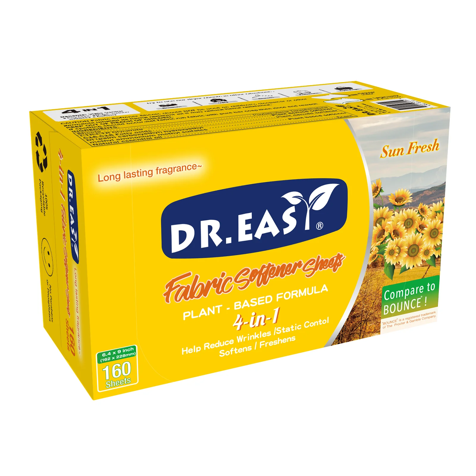 PET Fabric Softener Dryer Sheets Custom Private Label Non-Woven Dryer Sheets