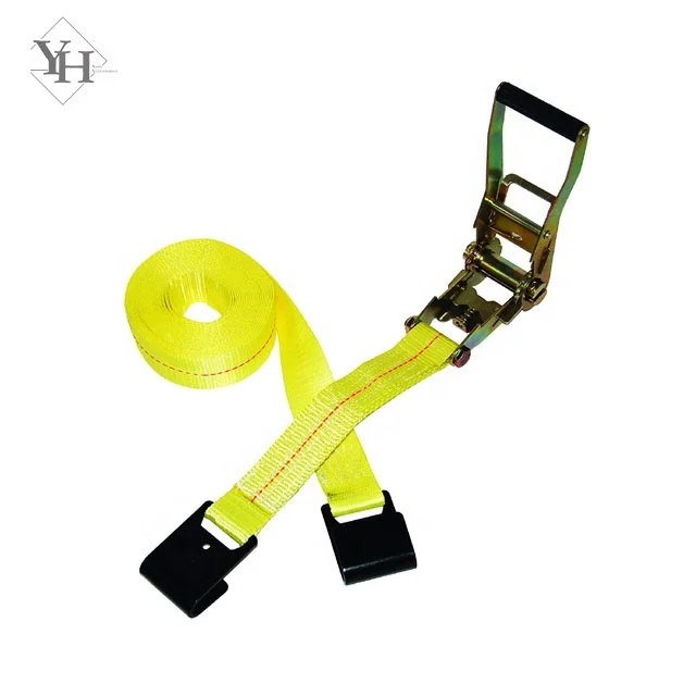 Оптовая продажа на заказ heavy duty 2-дюймовый ratchet сковать ремни 27ft 30ft грузовик карго строительные для скрепления с черного цвета; Обувь плоской