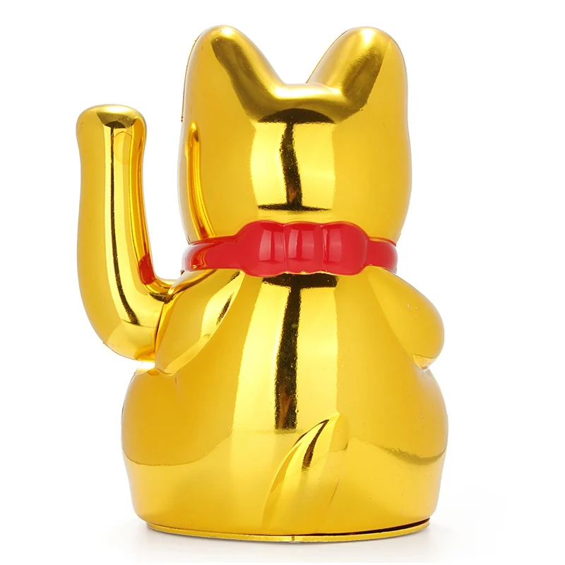 Plastic Maneki Neko Battery Operated Maneki Neko Lucky Fortune Cat Waving Arm Gold Japanese Lucky Cat