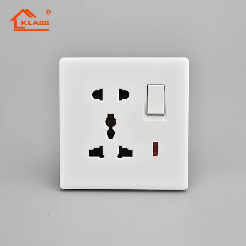 10years guaranteed quality black color wall socket electric power supply switch