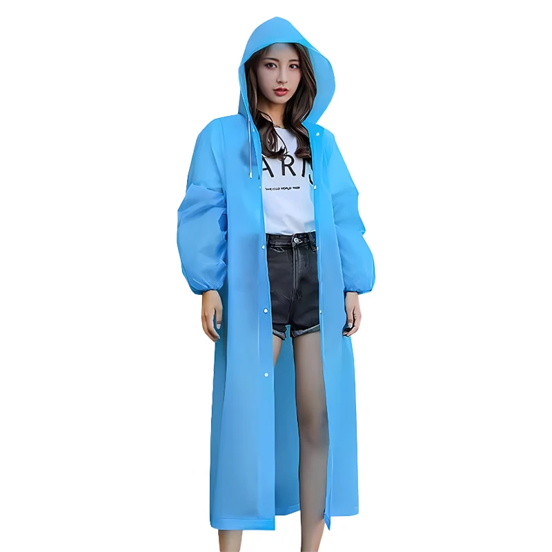 2024 Waterproof Outdoor Recycled Adult Women Men Rain Poncho Transparent Portable Card Poncho Disposable Raincoat Manufacturers