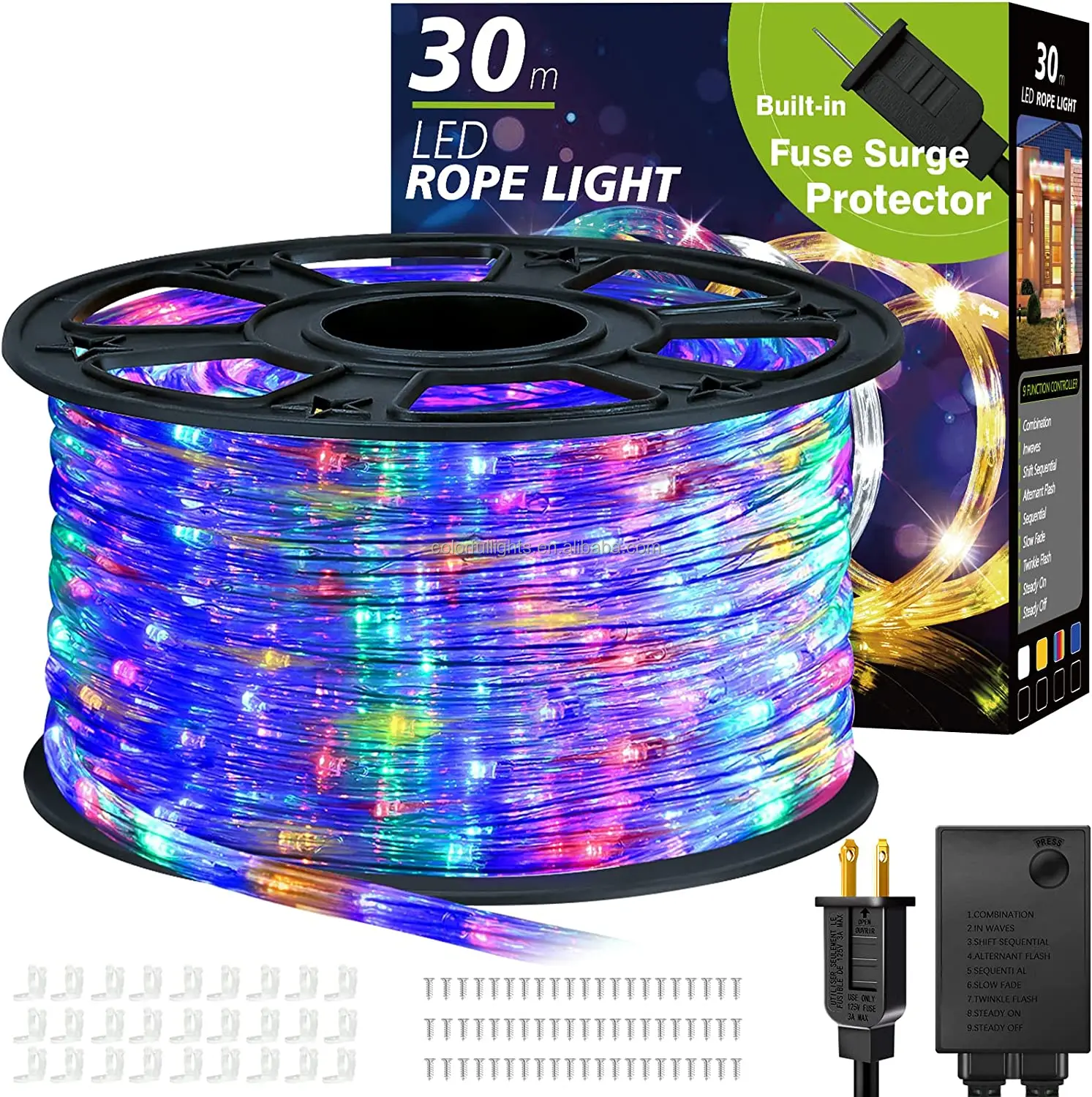 Wholesale 100 Meter 110v 220v Outdoor Multi Colour Round  Decorative Neon Waterproof Led Rope Lights