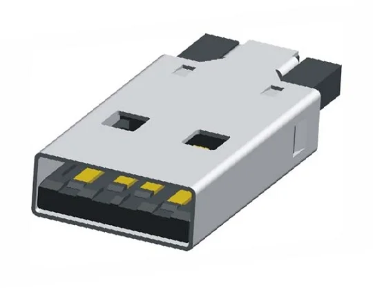 Штепсельная Вилка 4P штепсельная вилка SMT USB-коннектор USB A R/A Тип гарпун на