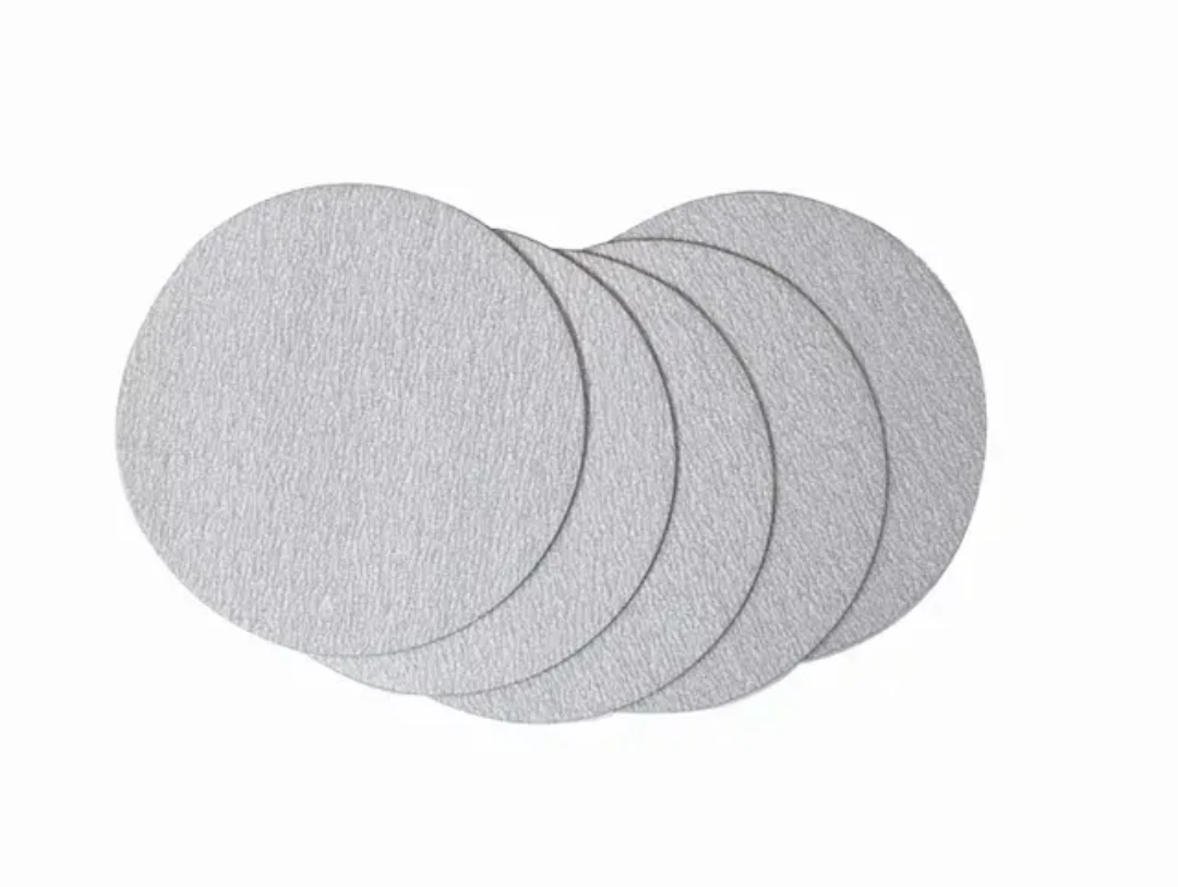 5 inch no holes white Sandpaper flocking disc sandpaper Manufacturer Direct sanding paper