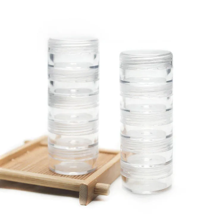 10 gram 10g multilayered cosmetic stackable powder jar cheap mini clear jar 5g 5layers for each set
