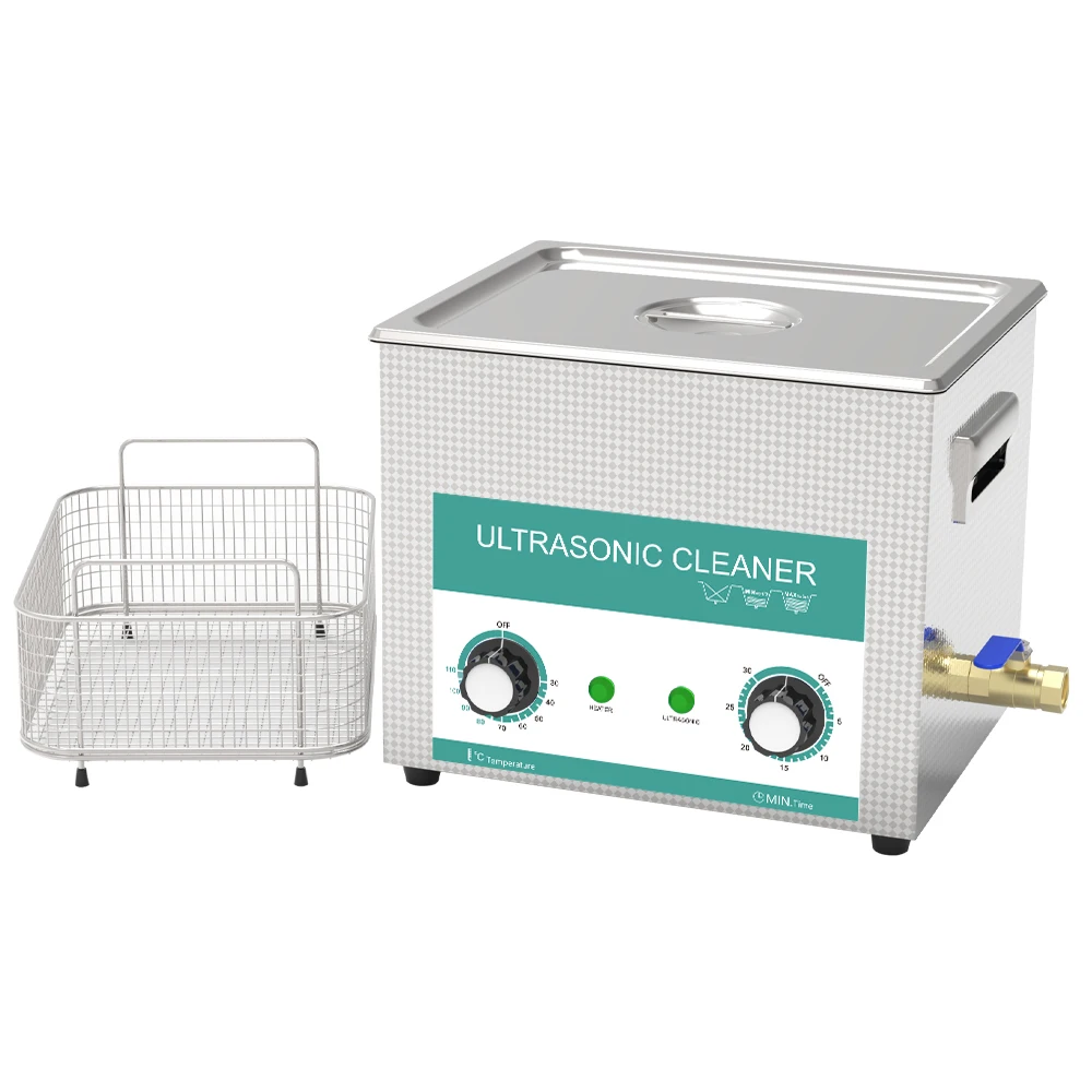 For fuel injector automotive parts cleaning ultrasonic sonic cleaner machine 10L mechanic with 300w heater 40KHz