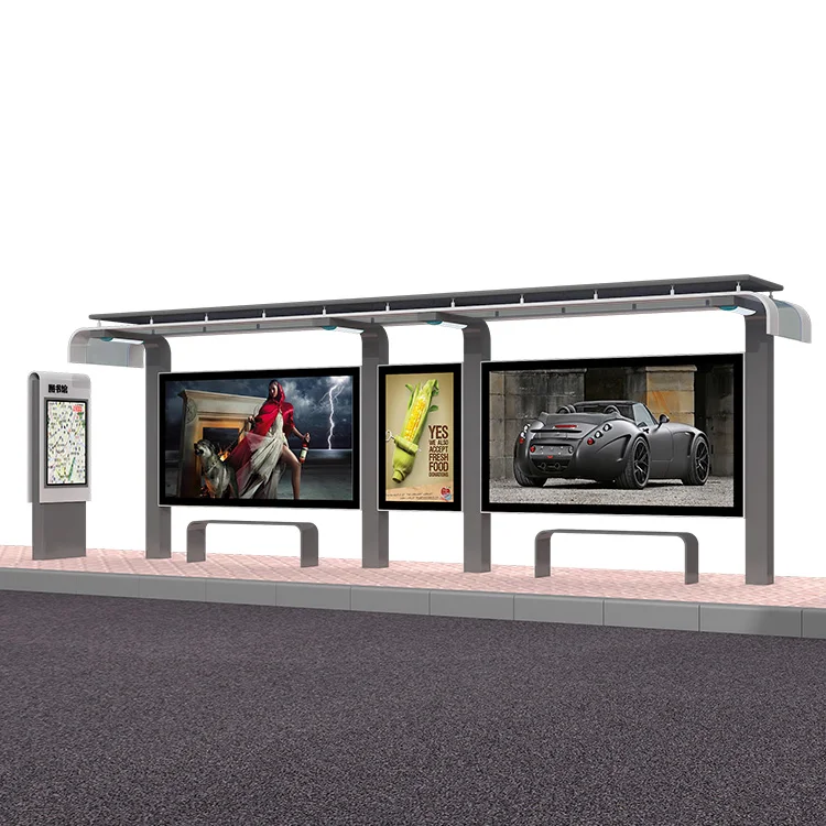 Rotating School Bus Stop Advertising Boards Bus Shelter