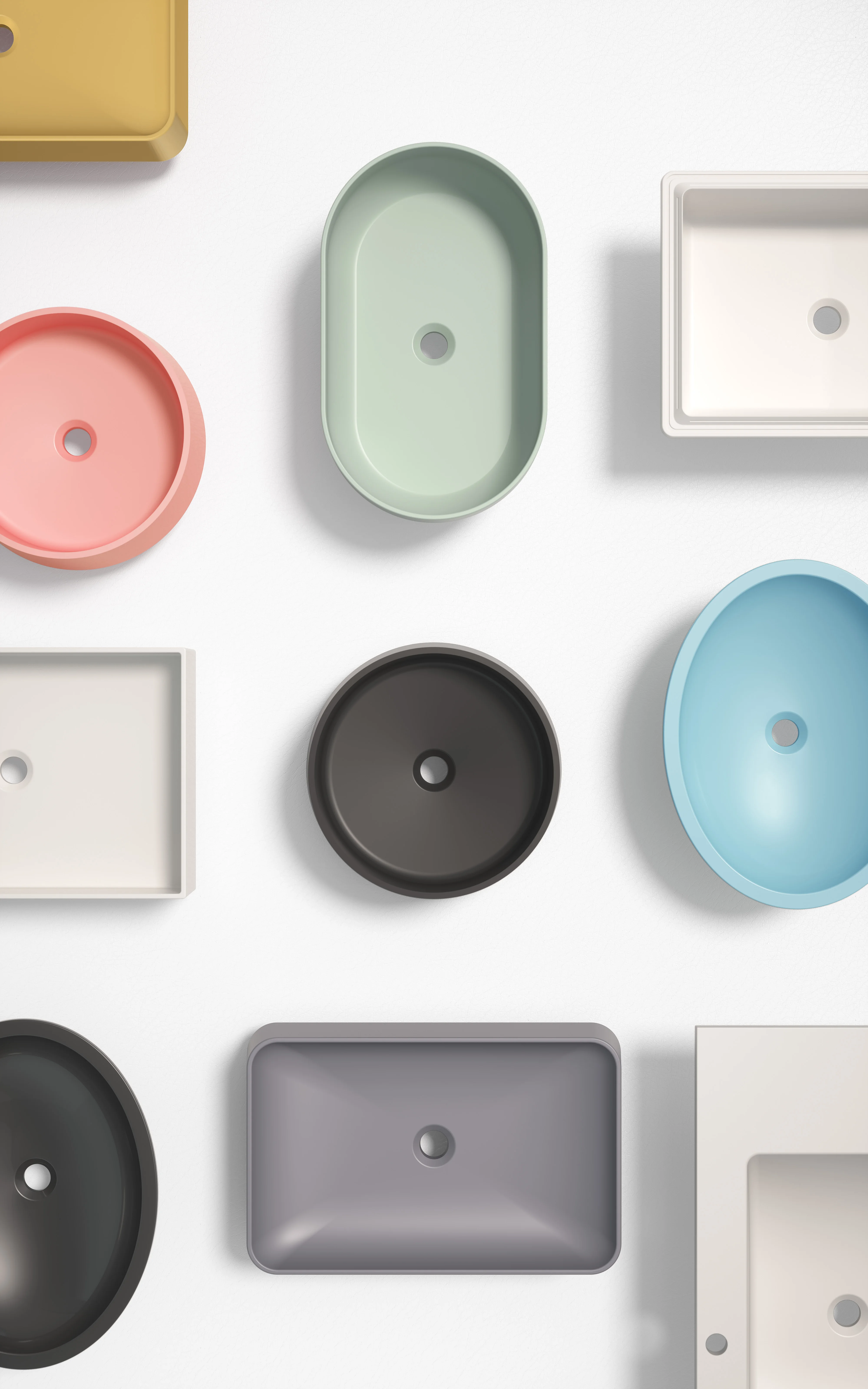 Custom Modern Square Bathroom Sink Thin-Rimmed Quartz Stone Art Wash Basin with Drain Multi-Color Multi-Targeted