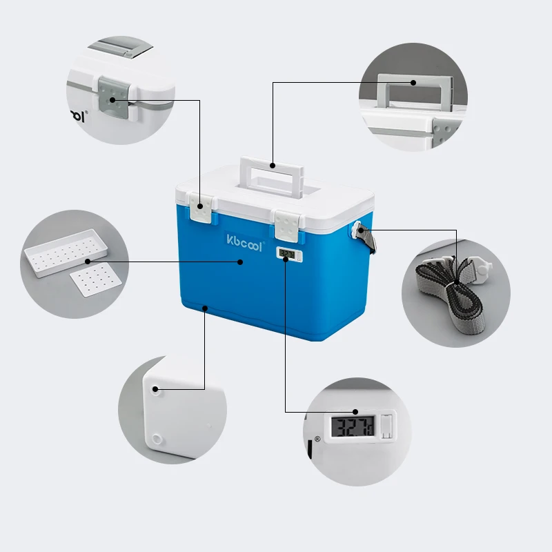  12L Non-Medical Device Cooler Box For Blood Vaccine Transport Ice Keep The Temperature 2-8 degree 24-48