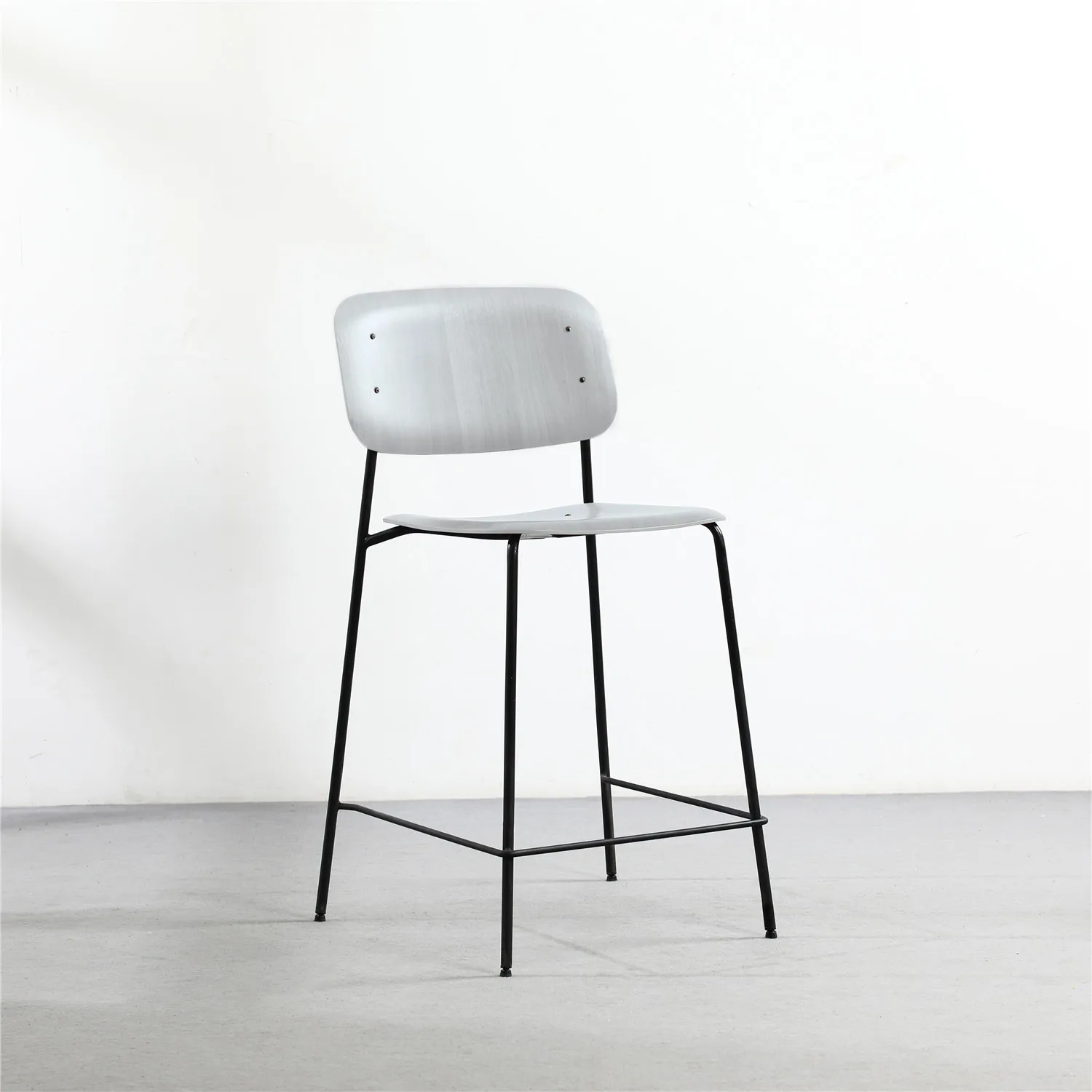 Nordic Home Furniture Coffee Shop Modern Industrial Italy Metal Frame Wood High Bar Chair for bar table