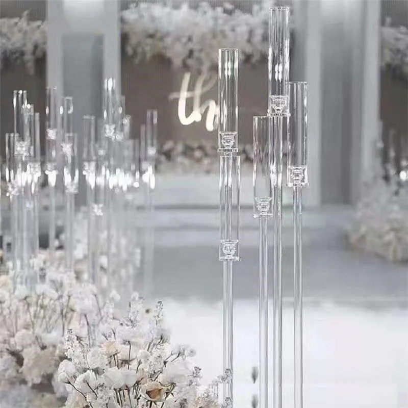 New Modern Acrylic Candle Holder Wedding Candlestick Holders Wedding Decoration Table Centerpiece
