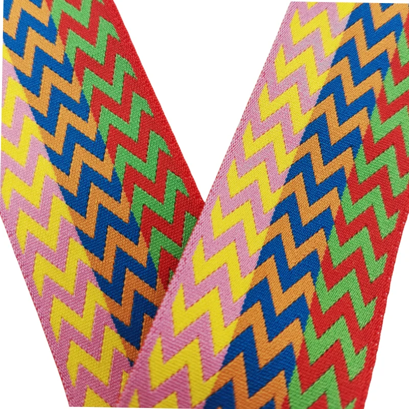 Wholesale High Quality Custom Pattern Multi-color Jacquard Polyester Drawcord Elastic Band for Underwear Clothing Waistband