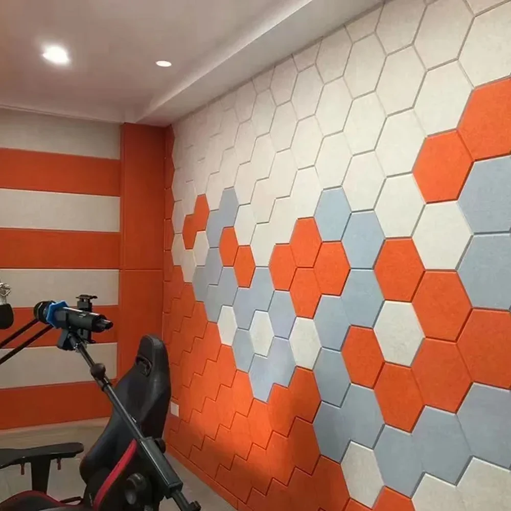 Hexagon Acoustic Panel Sound-Absorbing Board Polyester Fiber Felt Soundproof PET Acoustic Panels