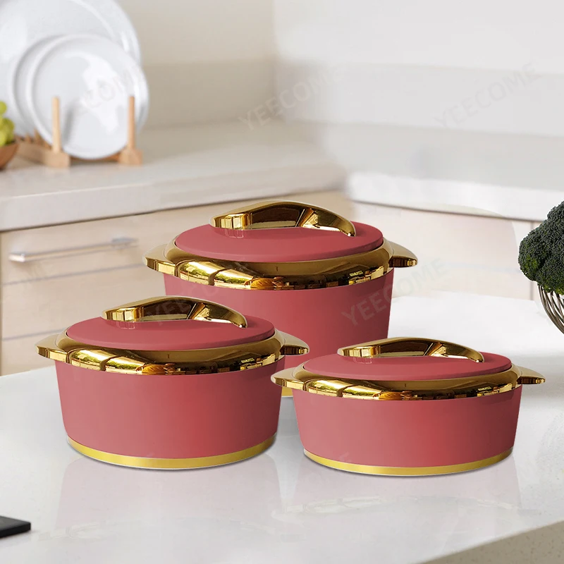 Custom Logo Hot Selling  Round  Paint Spraying Casseroles  1.5L/ 2L/ 2.5L Food Warmer Hot Pot  keep food fresh Hot Pot