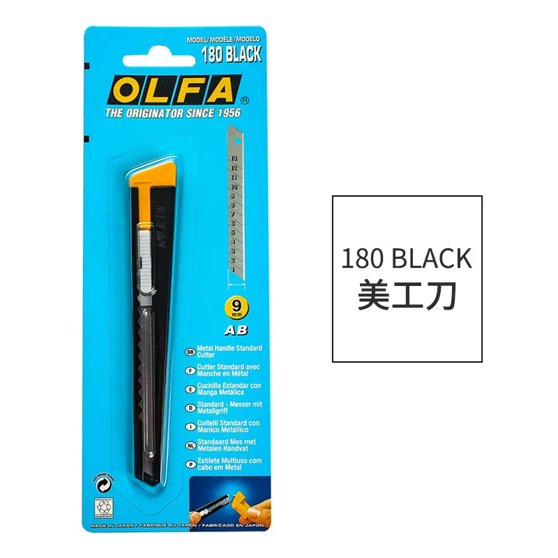 OLFA 9mm Precision Utility Knife (180) - Multi-Purpose Retractable Precision Knife w/Snap-Off Blade