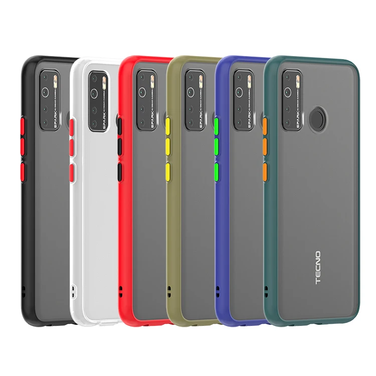 Для TECNO SPARK 6 Camon 12 Power 4 PRO CAMON 16 Горячая Распродажа двухцветный Прозрачный матовый TPU PC Гибридный чехол для телефона задняя