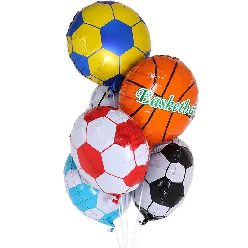 18 Inch Soccer Ball Football Basketball Round Ball Shape Balloons Foil Balloons For Sports Theme Party Decoration