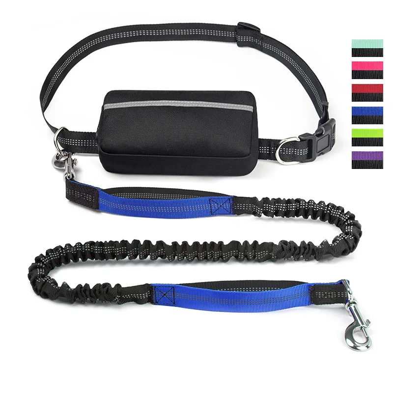 Wholesale Pet Dog Leash Outdoor Adjustable Luxury Nylon Bungee Hands Free Reflective Pet Dog Running Leash