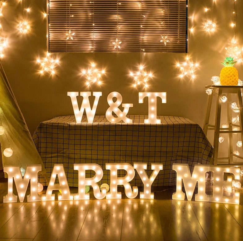 Custom Light Up Sign English letters LED Marquee Letter Alphabet Lights