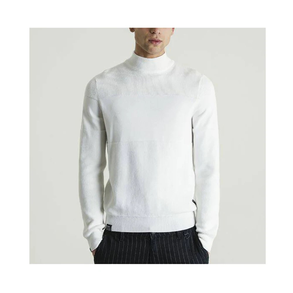 Solid Color  Slim Elastic Thin Pullover Men Turtleneck Sweater Knitting Spring Autumn Turtleneck Men Clothing Wholesale