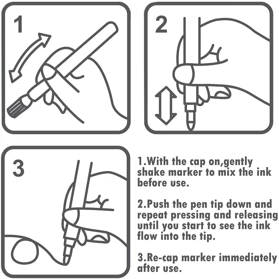 XYWhite Paint Marker Colour Paint Repair Pen Waterproof No Colour Loss Tyre Marker Black