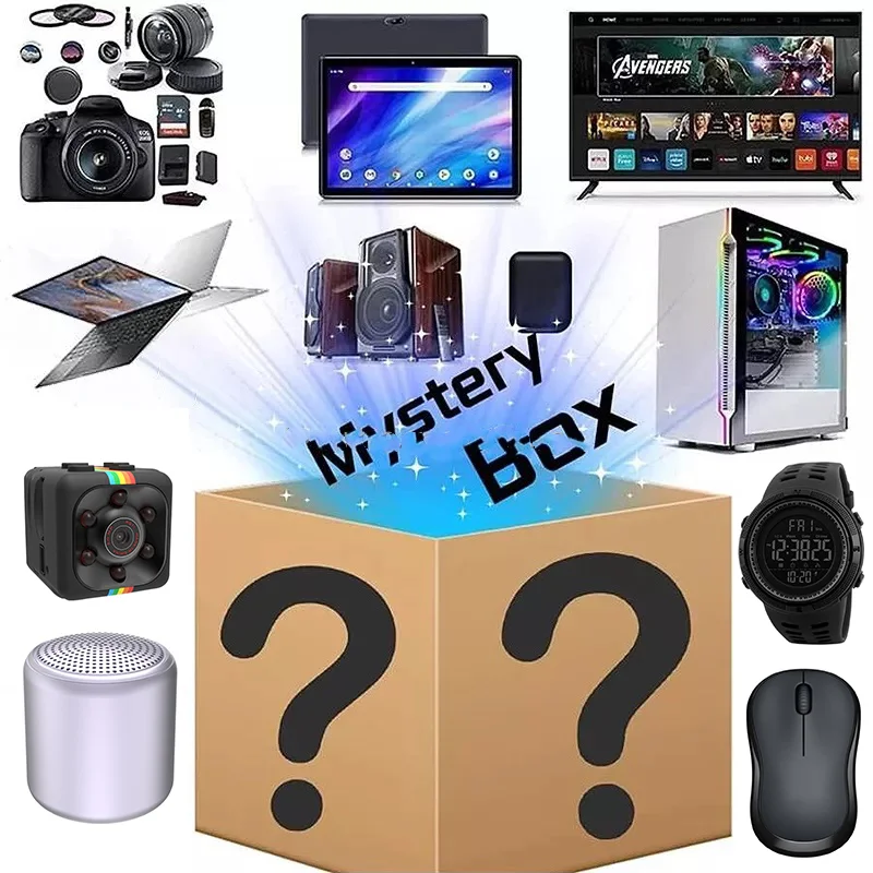3C Electronic Products Mystery Gift Box Has chance To open: Phone Wireless Gaming Earphones, Cameras, Drones More High End Gifts
