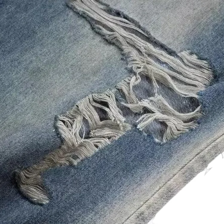 Прямая поставка с фабрики дешевые рваные джинсы хлопковые прямые в стиле хип-хоп