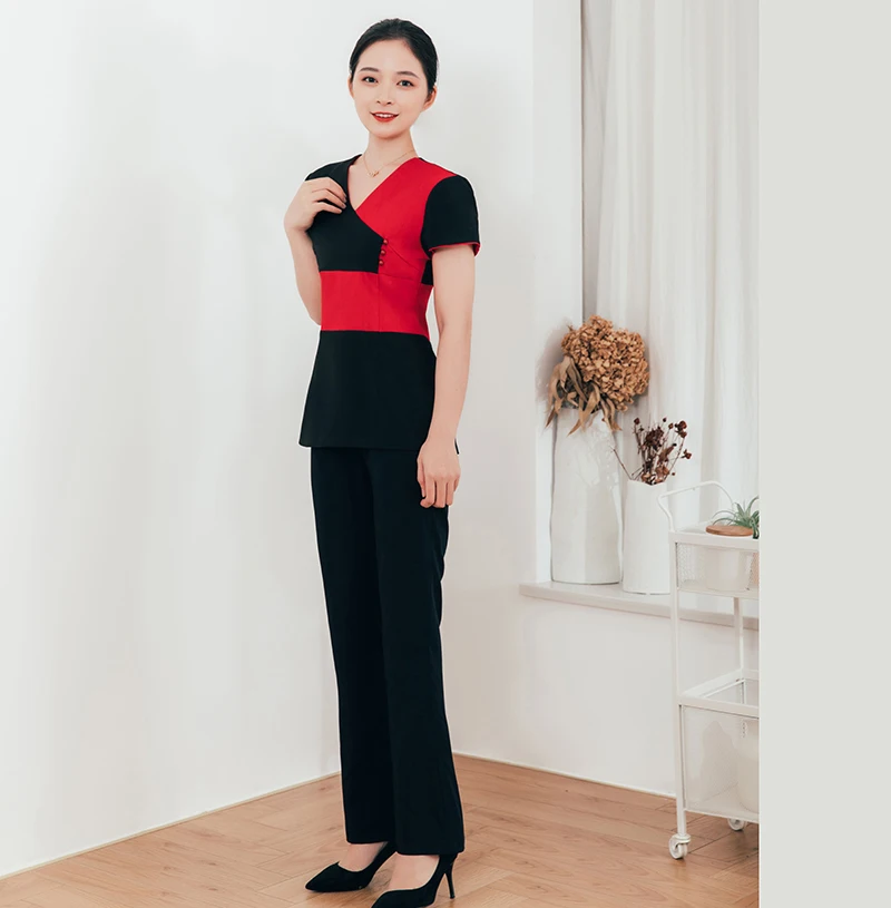 China Supplier salon and spa uniforms massage uniform hotel receptionist ready to ship