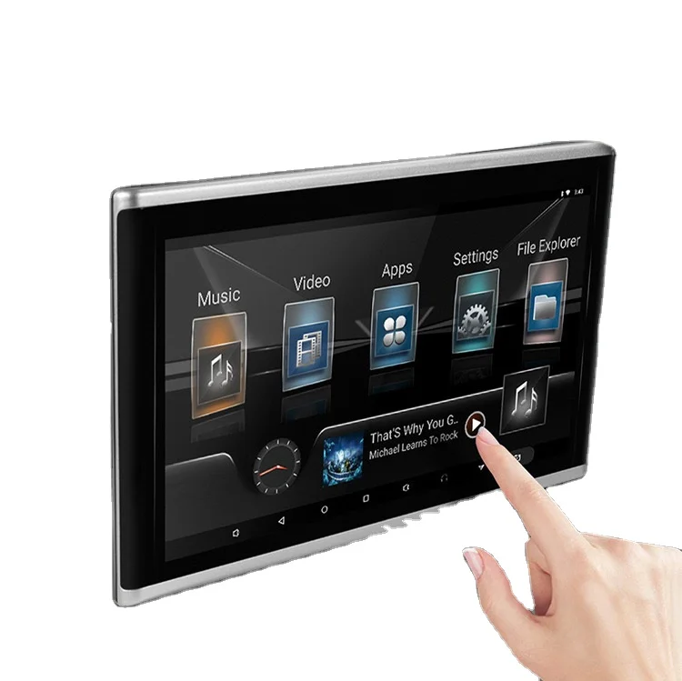 2024 New Arrival 4K Android WiFi Car Headrest Display Universal 10 Inch LCD Rear Entertainment Dashboard Monitor TV Combination