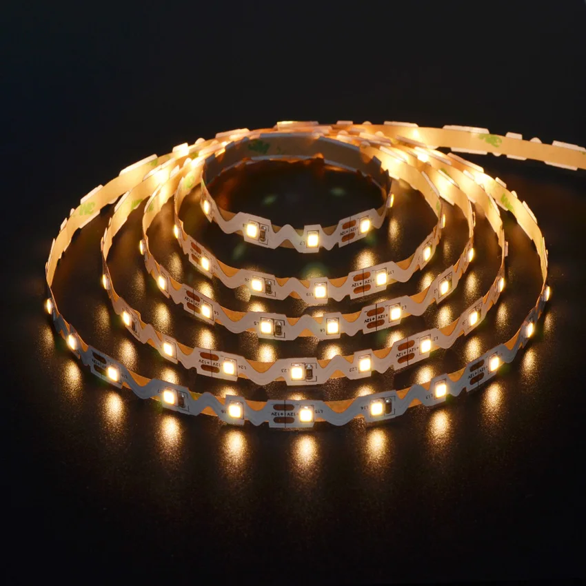 Special Design DC24V 12W/m 8mm PCB 5 Meters/roll Bendable S Shape SMD2835-60 LED Strip Light