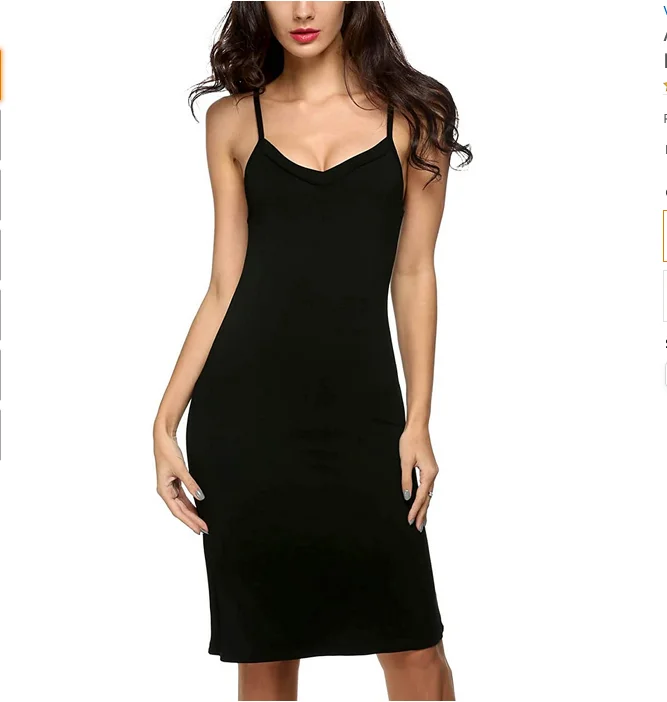 High Grade Sexy Women  Modal Sleepwear Halter Full Slip Sexy Nightgown