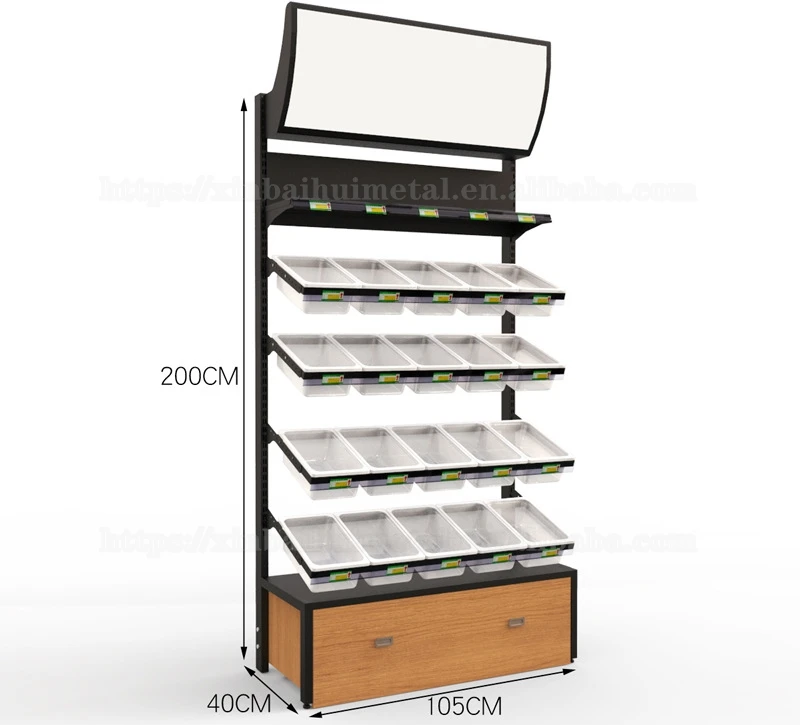 Bulk Snack Shelf Supermarket Convenience Store Wall Bulk Canteen Dried Fruit Small Food Multi-Layer Display Stand Commercial