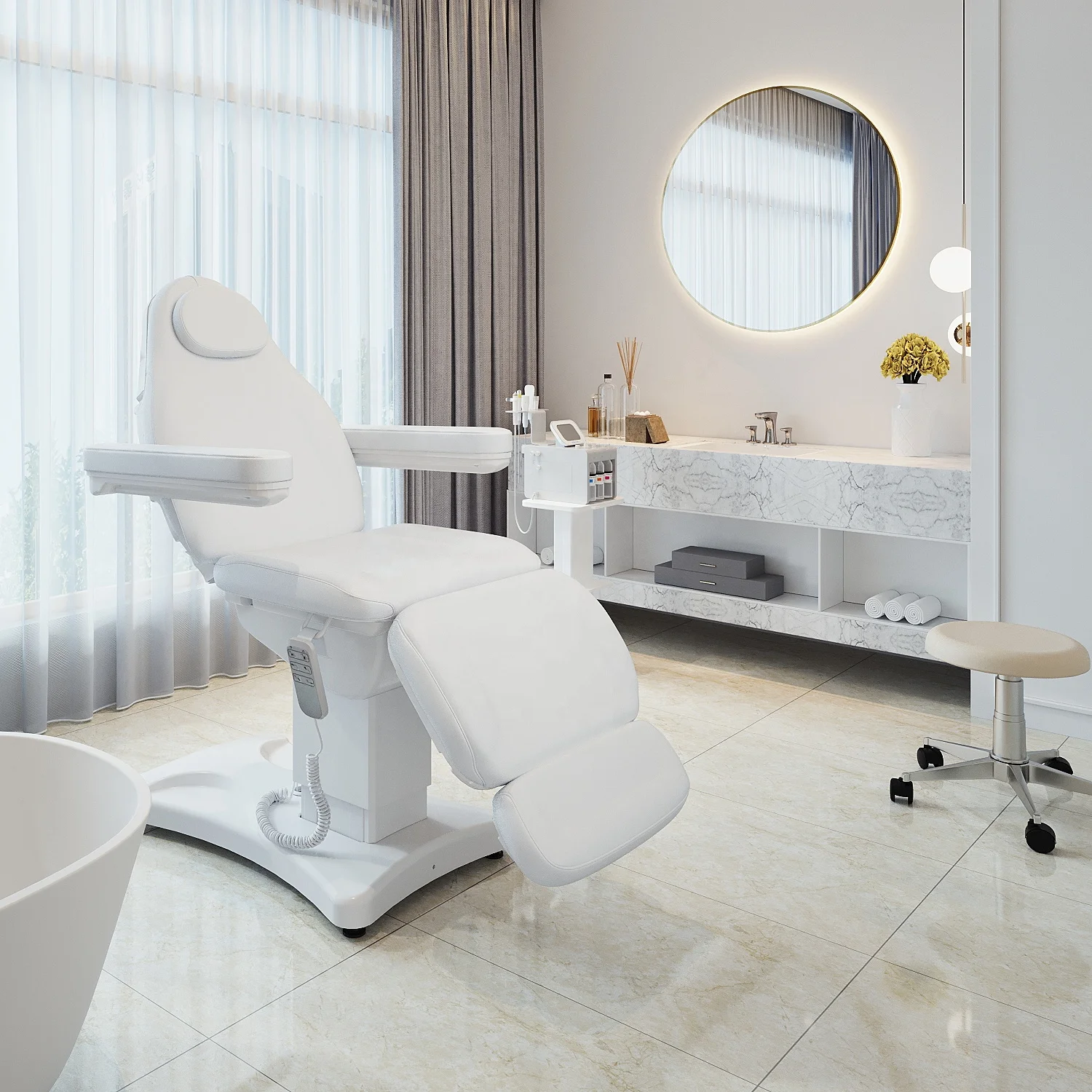 Массажная кровать для всего тела электрическая салона красоты лица с 3 двигателями