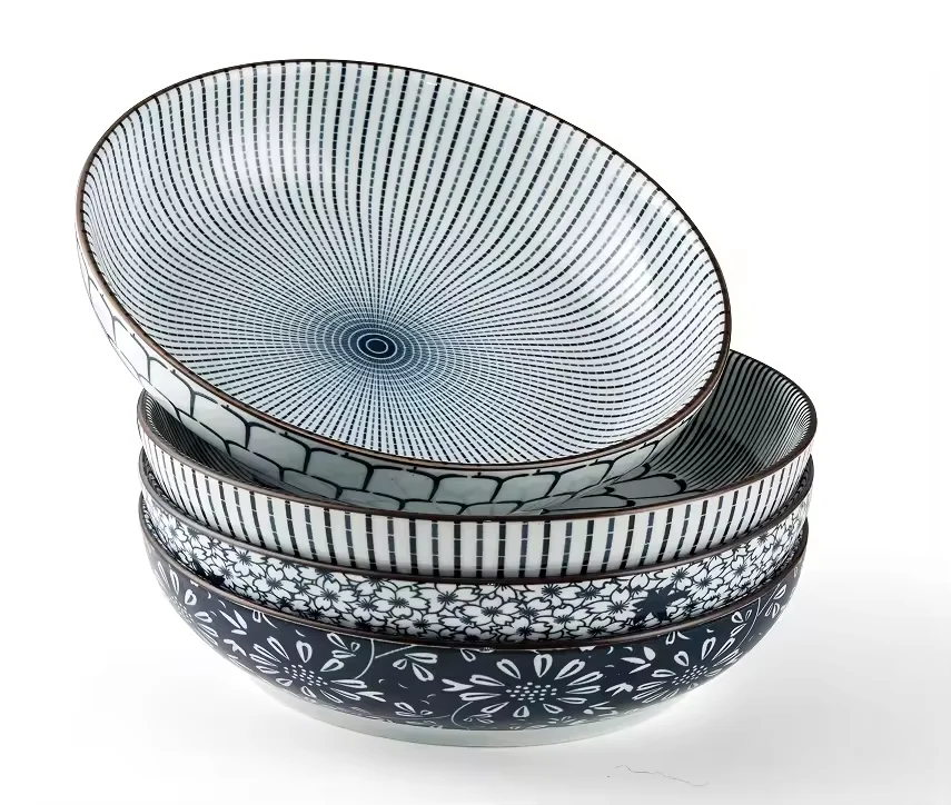 Pad printing Design soup Bowl Beautiful Drawing Porcelain Soup Bowl with good price and High quality