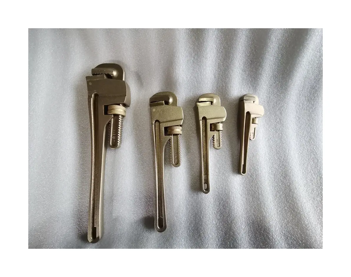 Non sparking tools hdd pipe wrench aluminum bronze 8inch 200mm torque pipe wrench