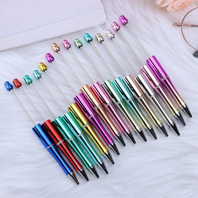 New Color Ballpoint Pens Diy Personalized Gift School Office Writing Supplies Stationery Plastic Beaded Pens Wholesale