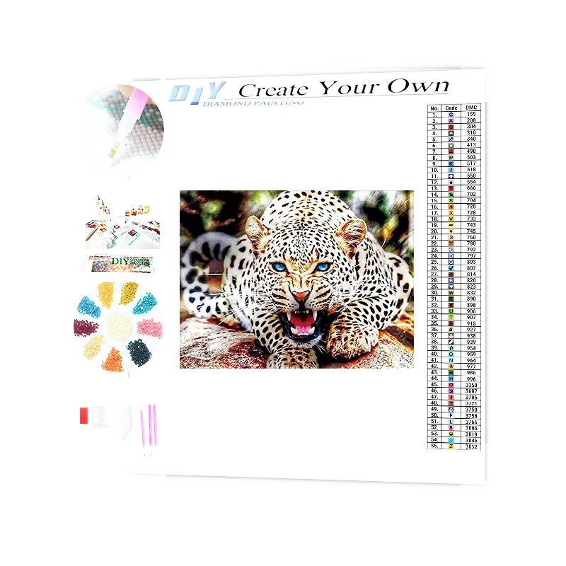 Leopard Colorful Diamond Paint By Number Kits Gifts