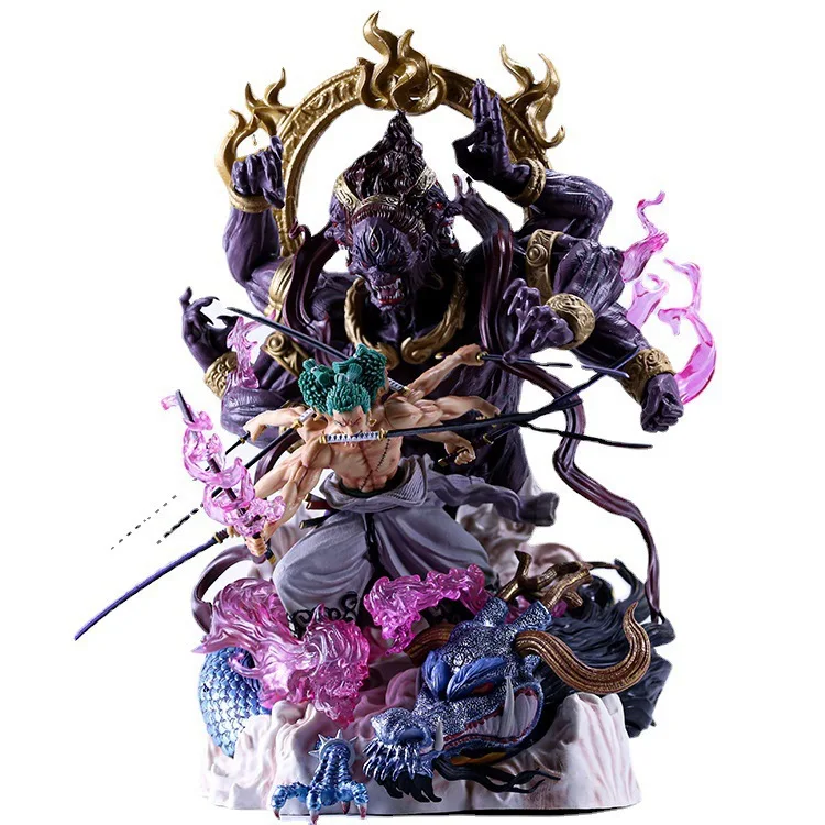 High Quality large size 52cm Anime Model toys One Pieces three heads six arms Asura zoro Action Figure