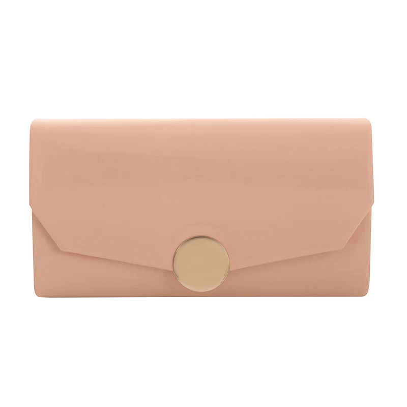 new arrival simple smooth surface manual big clasp one shoulder chain bag party handbag clutch purse evening bag