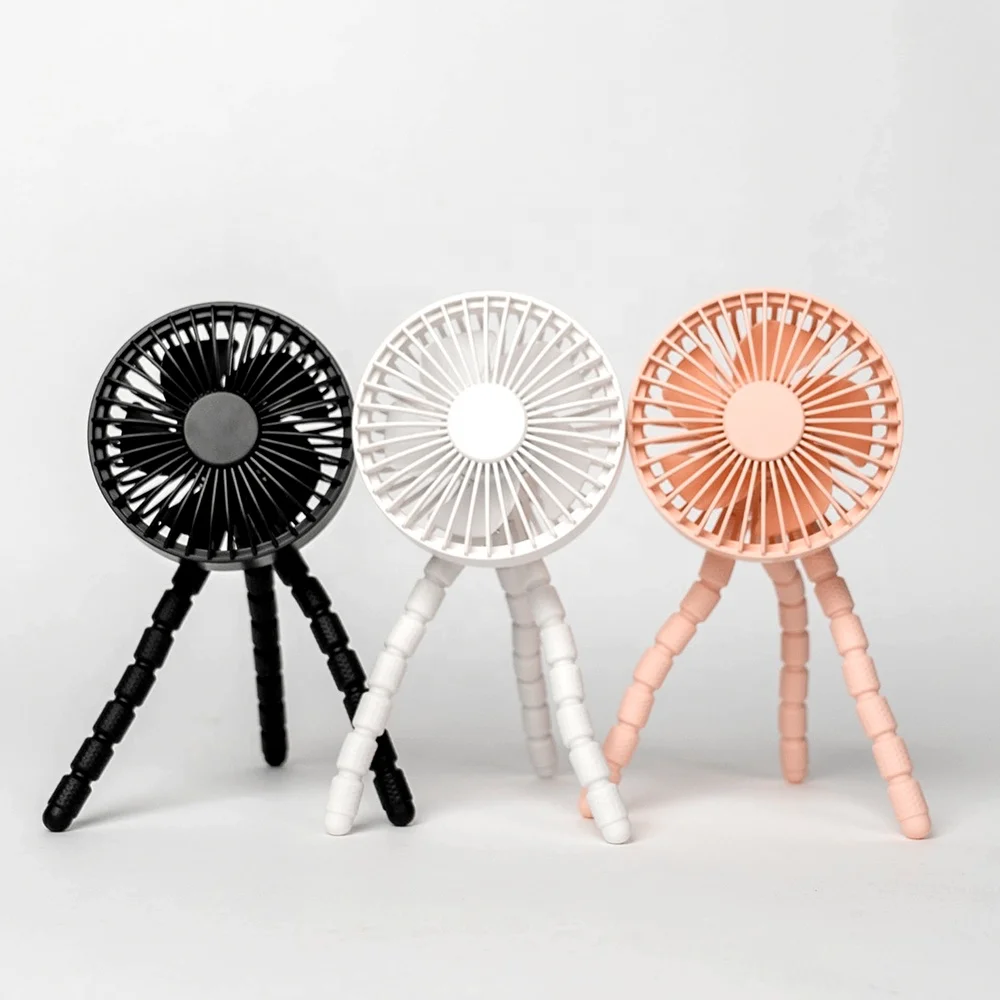 
2021 New Versatile Handheld Desktop Clip-on USB Charging Mini Air Conditioner Silent Electric Octopus Silica Gel Tripod Fan 