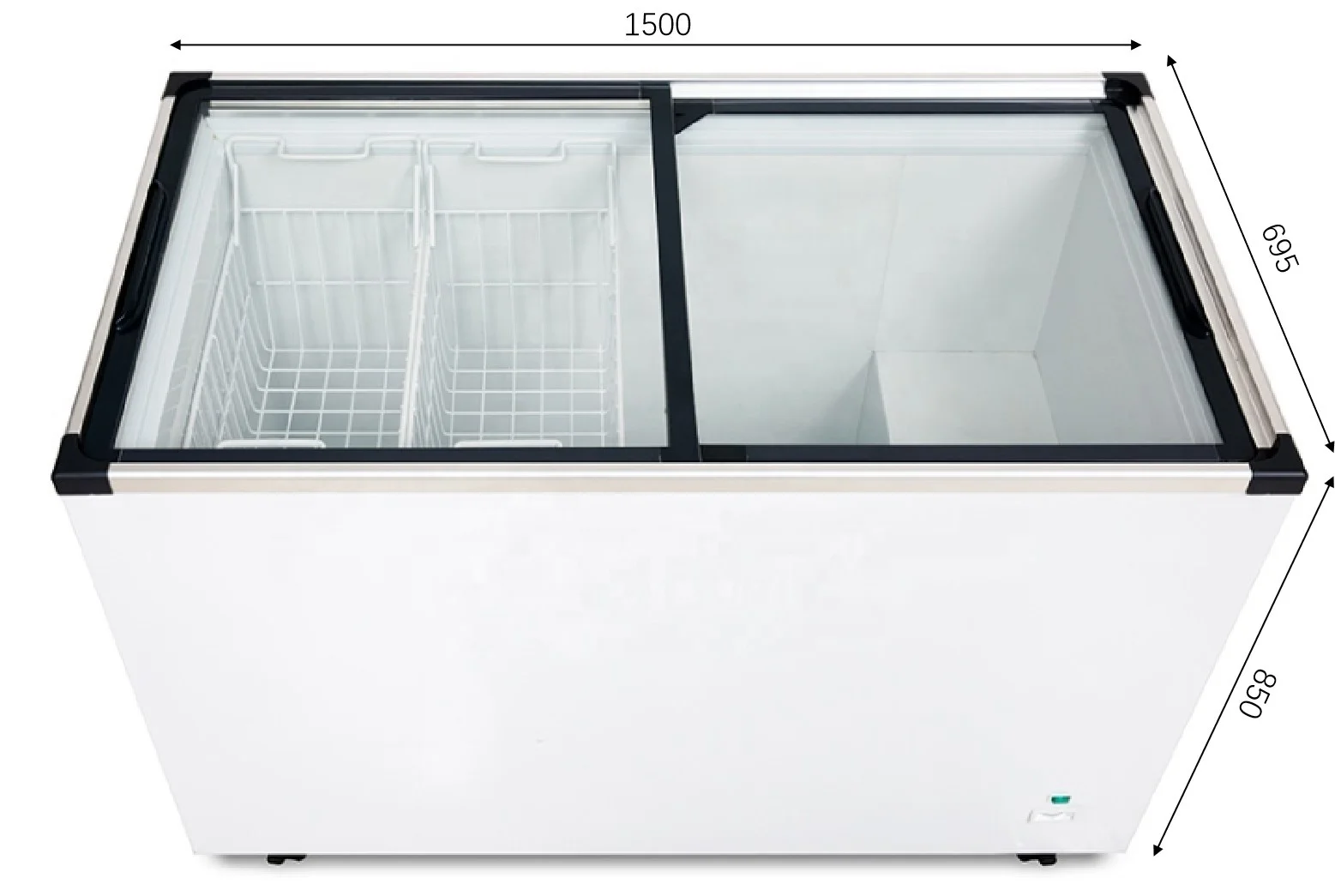 Kenkuhl ice cream display freezer with flat glass top frozen food display freezer commercial supermarket