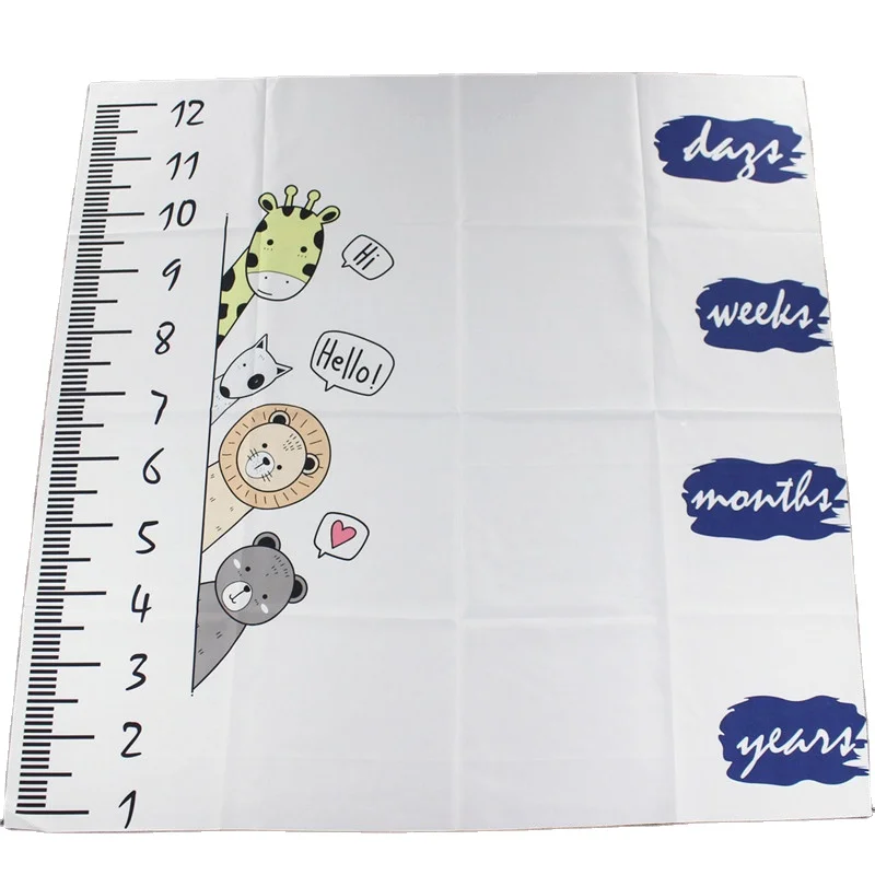 
Comfortable Newborn Baby Infant Cartoon Animal Printed Polyester Blanket Baby Monthly Milestone Blanket Minky Baby Newborn Photo 