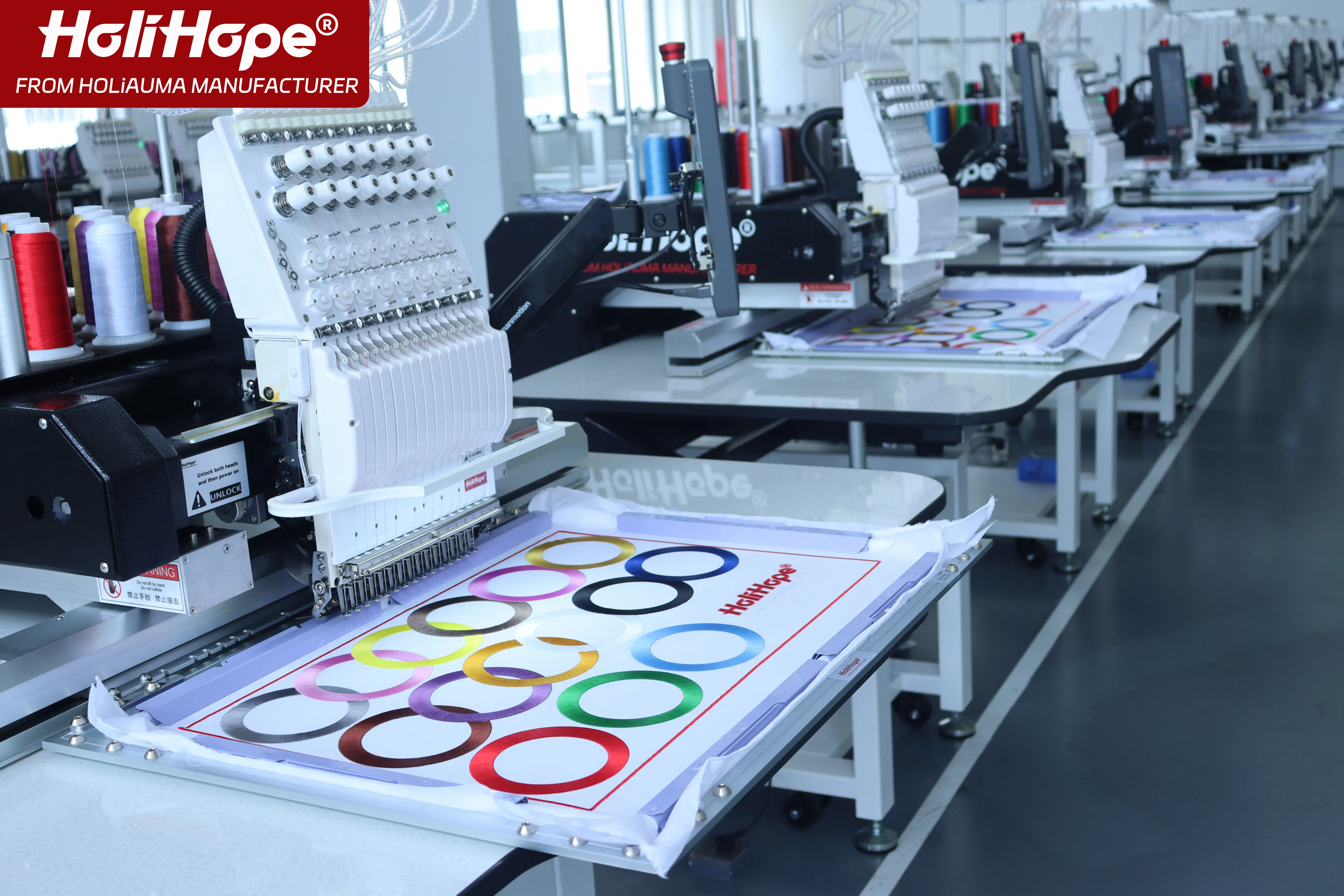 HO1501N-AI China Top Single Head Embroider Machine 15 Needles 400*600mm Automatic Embroidery Machine 1 Head For Cap T-shirt Flat