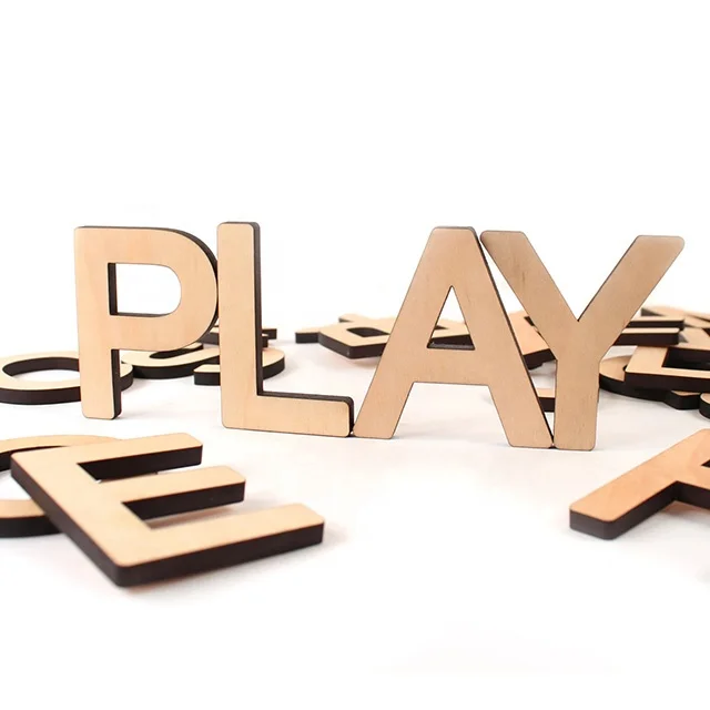 Craft Unfinished Hanging Wall Decorations Alphabet Blocks Wooden  Letter