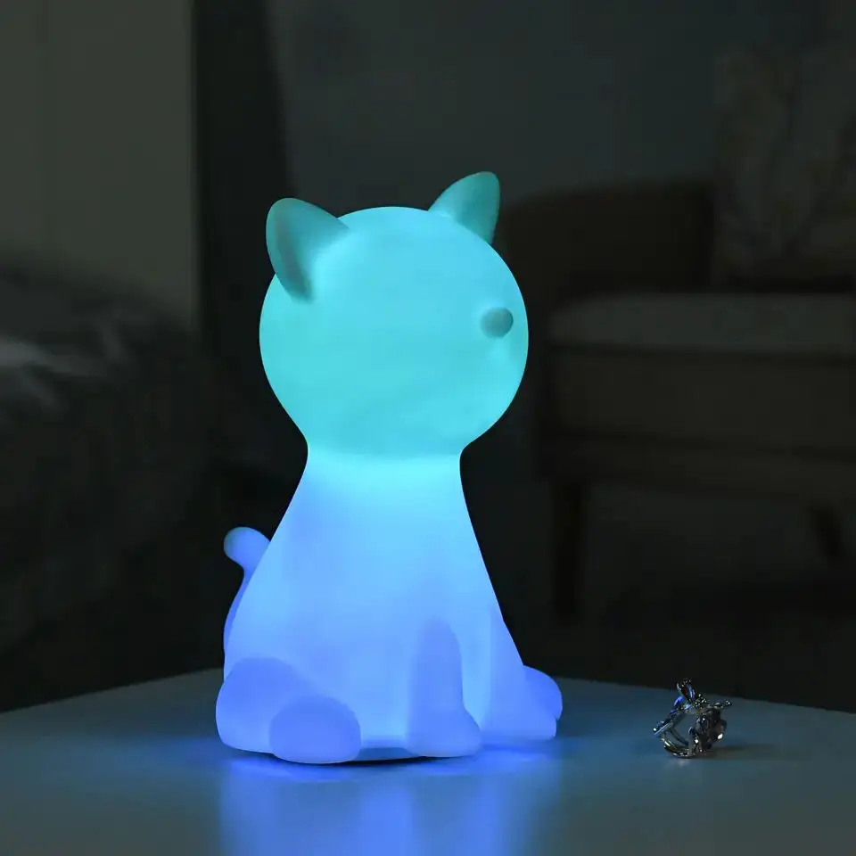Custom Name Decor Personalized Remote Control RGB LED Cordless Rechargeable Battery Bed Lamp Cat Night Lights for Kids