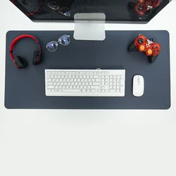 mouse mat used for laptop keyboard PU waterproof leather desktop pad custom