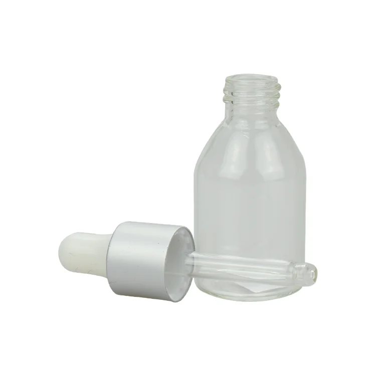 China factory price 30ml dropper bottle glass skincare serum bottle with plastic dropper